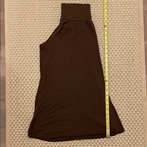 Low Rise Super Soft Wide Leg Brown Capris with Stretch at the Waist